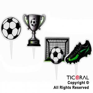 KIT DECO TORTA FUTBOL (12 UNIDADES)